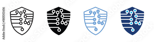 Security icon set multiple style collection