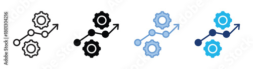 Development icon set multiple style collection