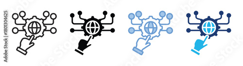 Digital transformation icon set multiple style collection