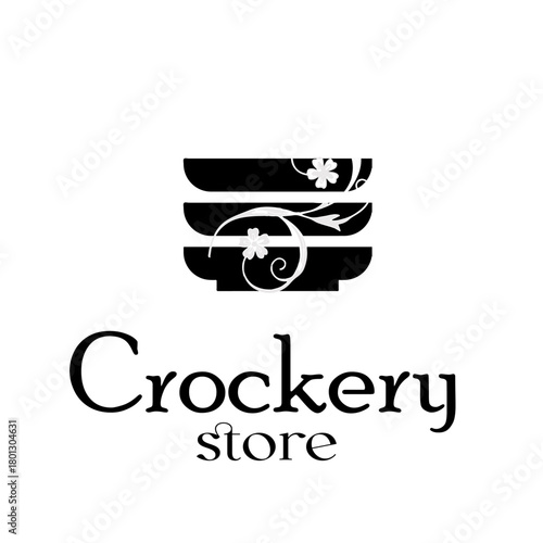 Crockery Logo design , Restaurant logo vector, Company logo vector