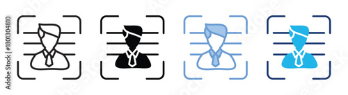 Face id icon set multiple style collection