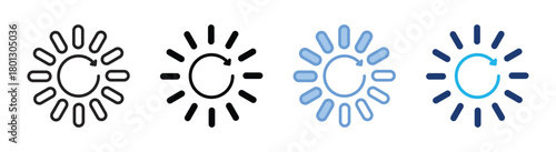 Processing icon set multiple style collection