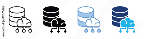 Big data icon set multiple style collection