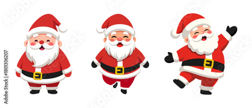 Set of Cute Santa clause in different pose vector illustration for Christmas festival 