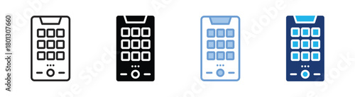 Mobile phone icon set multiple style collection
