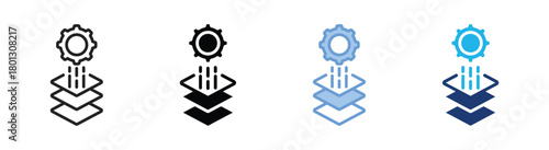 Platform icon set multiple style collection