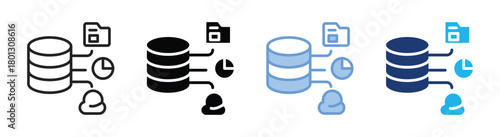 Database icon set multiple style collection