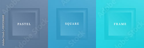 Set of abstract 3D luxry square frame border design. Collection of geometric scene for cosmetic product. Elements for design. Top view of podium or pedestal. EPS10 vector.