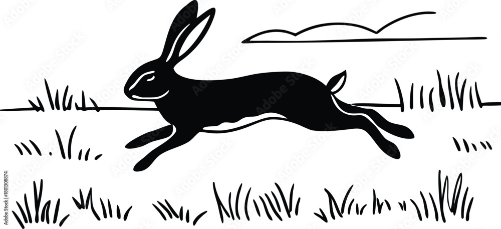 Obraz premium vector illustration of a rabbit