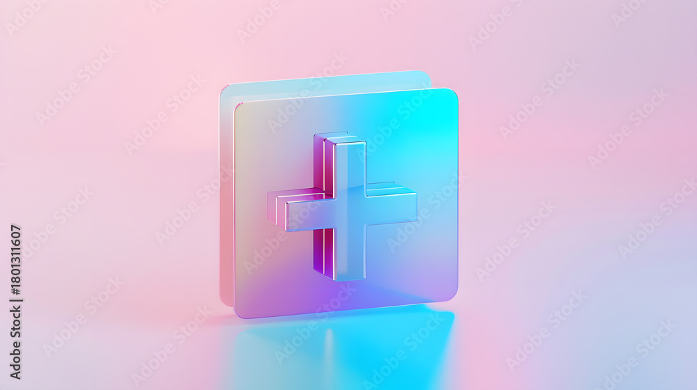 Obraz premium 3d Isometric Pastel gradient icon folder