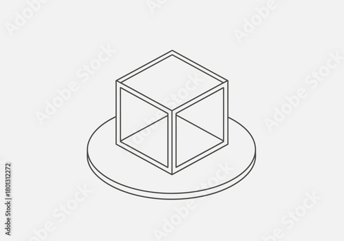 3D Wireframe Cube Geometry
