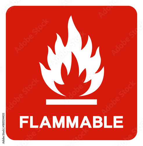 Flammable Symbol Sign ,Vector Illustration, Isolate On White Background Label.EPS10