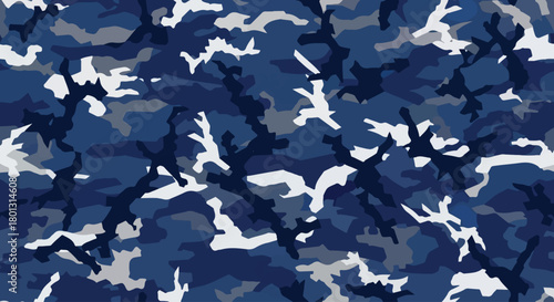 Modern police style camo background in navy blue, gray, and white, High contrast blue and gray camo texture for security apparel, Dark blue and white abstract camo for urban streetwear