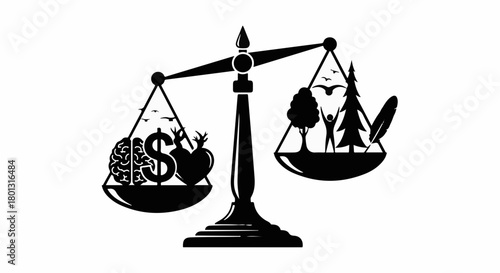 Balancing environmental health with financial prosperity for a sustainable future.