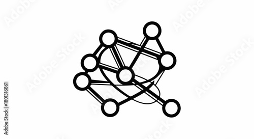 Abstract network of interconnected nodes and lines representing data flow and connections