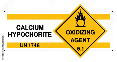 Calcium Hypochlorite UN 1784 Symbol Sign, Vector Illustration, Isolate On White Background, Label.EPS10