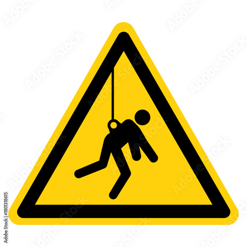 Safety Harness Required Symbol Sign, Vector Illustration, Isolated On White Background Label.EPS10