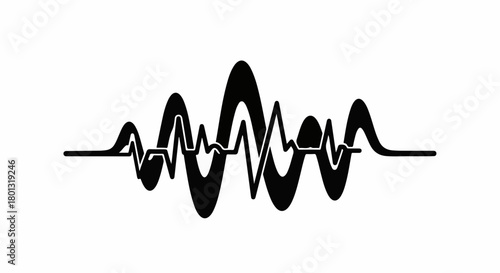 Abstract sound wave graphic representing audio or data rhythm