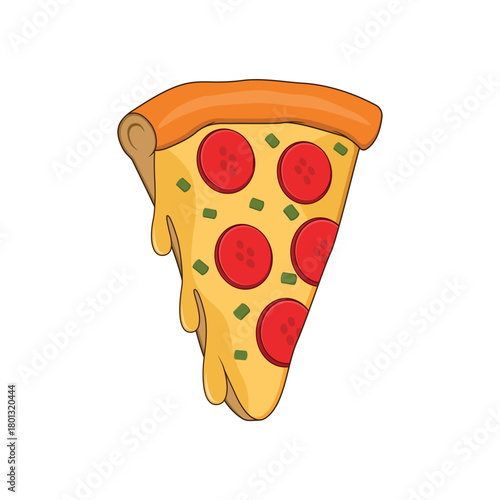 Slice of pizza. Vector illustration
