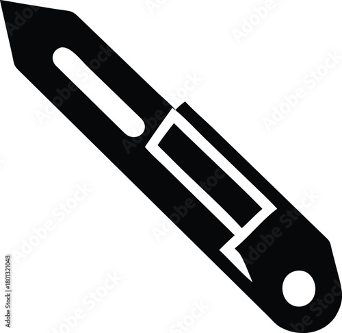 Silhouette of a utility knife depicts a simple tool for cutting tasks effectively