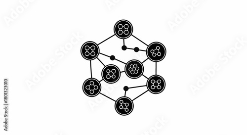 Abstract interconnected nodes forming a complex network pattern