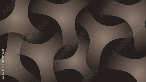 Smooth abstract seamless pattern with soft brown gradients forming curved geometric shapes on a dark background, creating a modern and elegant decorative texture.
