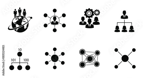 Diagrams showing different types of business network structures