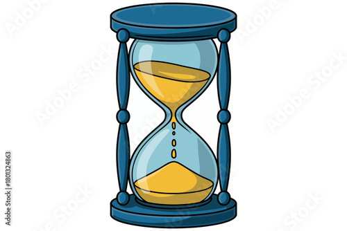 Classic hourglass with sand flowing, symbolizing time passing and urgency