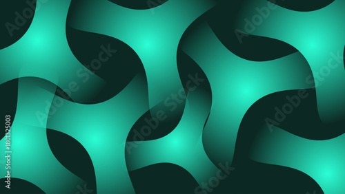 Smooth teal abstract shapes forming a seamless flowing pattern on a dark background, creating a modern, soft-glow, and visually dynamic design.