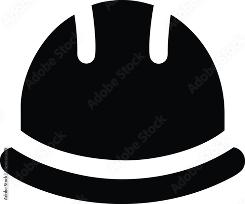 Black hard hat with a brim provides head protection on a white surface