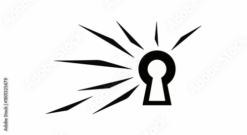 Keyhole with radiating light revealing a secret discovery