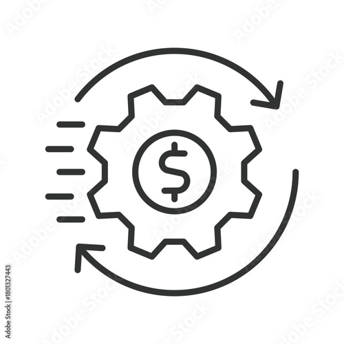 Lean icon in line design. lean, process, agile, efficiency, improvement, optimization, workflow on white background vector. Lean editable stroke icon