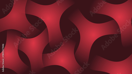 Abstract red geometric background with smooth curves and gradient lighting, creating a modern, dynamic, and stylish pattern suitable for digital designs and decorative themes.
