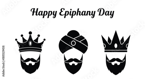 Happy epiphany day three kings day vector illustration design