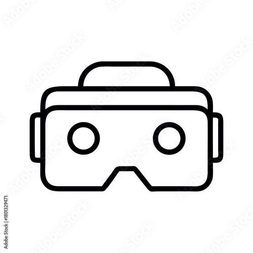 Simple outline icon of a virtual reality headset for immersive digital experiences