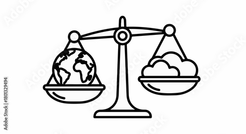 Balancing the Earth's environment with human impact on a scale, symbolizing conservation choices.