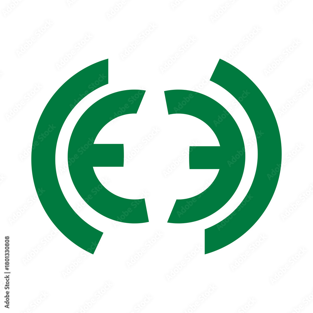 Obraz premium A modern, abstract logo design featuring two mirrored 