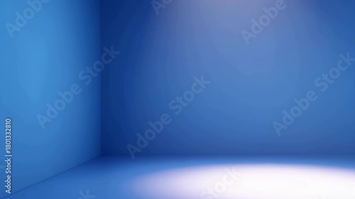 Empty Blue Room With Soft Spotlight Lighting Creating A Moody Ambiance