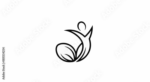 Abstract symbol of human flourishing with natural elements