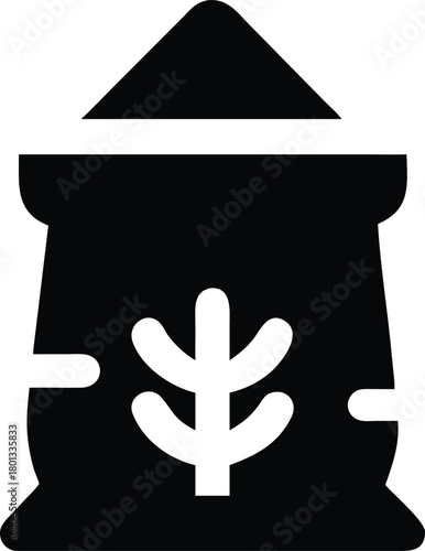 The black icon shows a grain sack with a plant symbol in the center