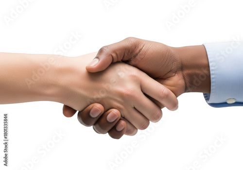 Wallpaper Mural Two hands shaking in agreement, representing a business deal or partnership, isolated on transparent background Torontodigital.ca