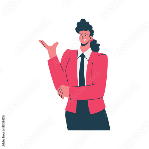 woman in suit with black tie