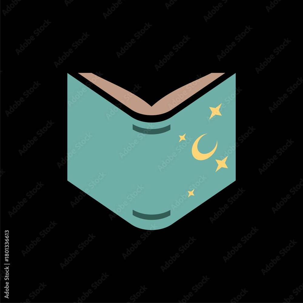 Naklejka premium Magic book icon isolated on black background