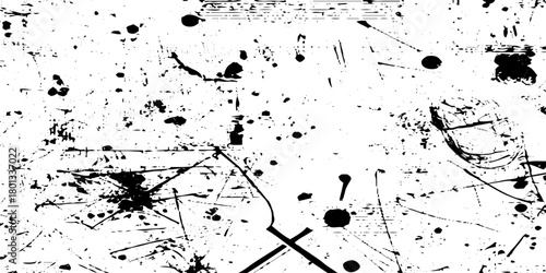 White and black ink splatter grunge dust particle and dust grain texture. grunge texture with scratches and cracks paint wall texture. dust overlay distress grain with scratch grunge urban background.