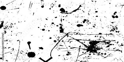 White and black ink splatter grunge dust particle and dust grain texture. grunge texture with scratches and cracks paint wall texture. dust overlay distress grain with scratch grunge urban background.