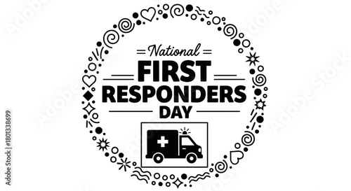 National first responders day celebration vector illustration
