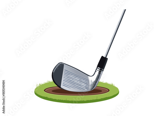 Minigolf putters with balls isolated on white background / Mini Golf Material / Mini golf clubs with balls isolated	
