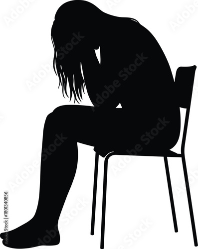 Silhouette, man, sitting, chair, depression, solitude, mental, health, stress, anxiety, posture, emotion, darkness, reflection, sadness, burnout, despair, introspection