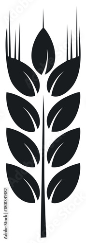 Wheat Stalk Silhouette Simple Grain Icon Agriculture Harvest Symbol Food Ingredient Design Element