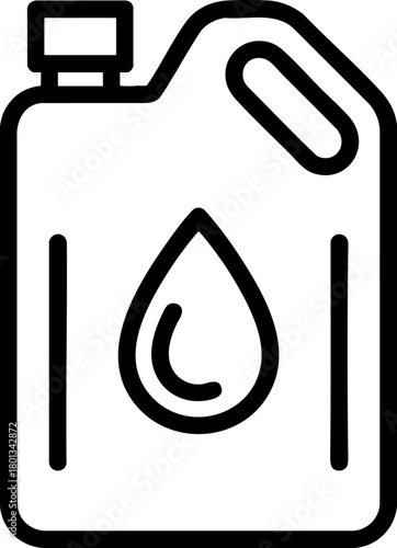 Oil Canister Line Vector Icon Isolated on White Background – Petroleum Container Outline, Fuel, Lubricant Storage, Industrial and Automotive Symbol